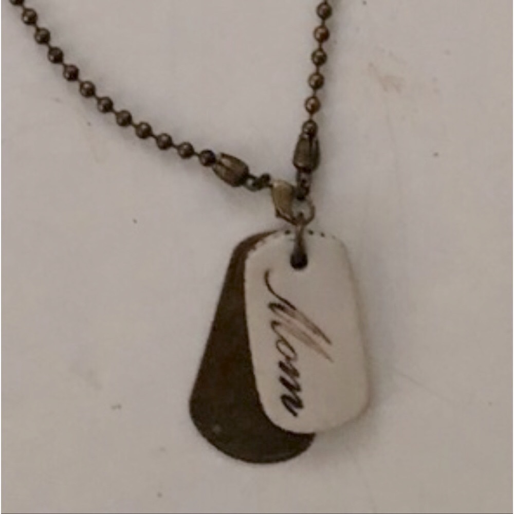 NWOT Mom  artisan one of a kind necklace. Brass and porcelain handmade in USA
